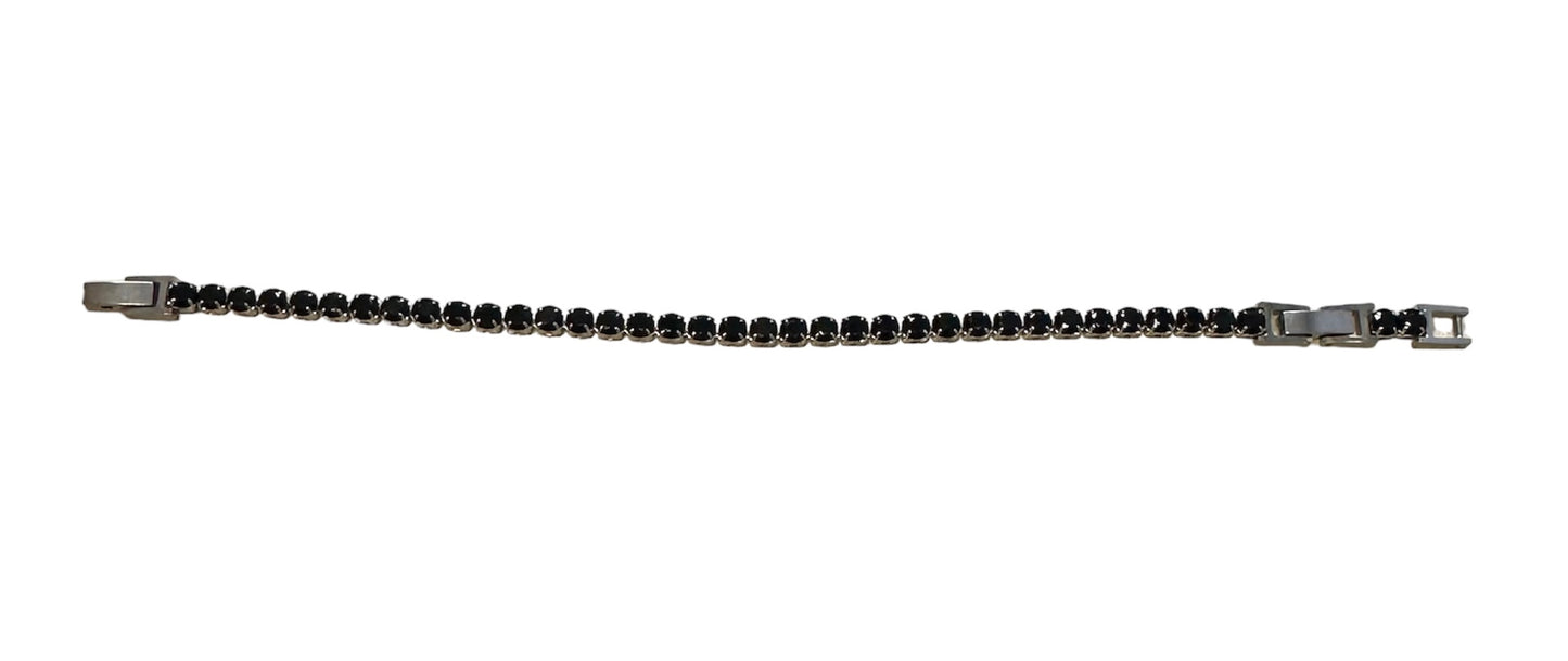 Bracciale tennis con zirconi neri